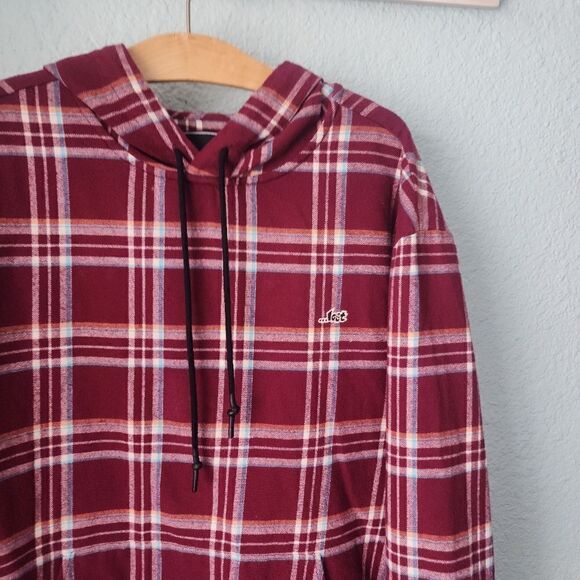 Lost plaid flannel kangaroo pockets hoodie - Picture 4 of 15